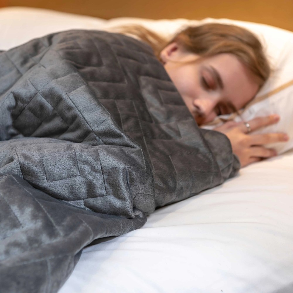 Sutton Home Fashions 20 lbs Weighted Blanket with Duvet Cover 48"x72", Blue, Adult - Image 2