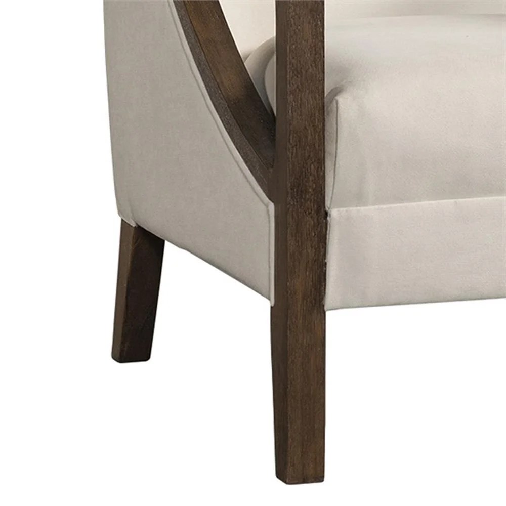 Picket House Furnishings Dayna Beige Accent Chair with Brown Frame - Image 8
