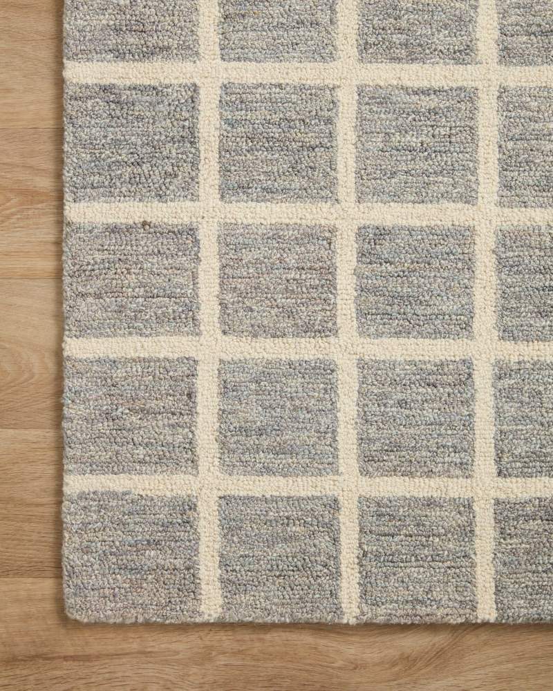 Chris Loves Julia x Loloi Polly Grid Slate/Ivory 3"-6" x 5"-6" Area Rug - Image 2