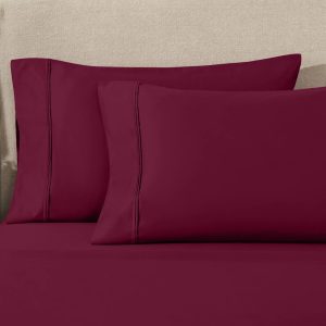 Impressions Fairfax Contemporary Modern 1200 Thread Count Multi-color Solid Print Striped Egyptian Cotton Plush Sateen Sheet Sets, California King, Deep Pocket Washable 4 Pieces