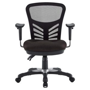 Modway Articulate Modern Mesh and Fabric Office Chair in Brown