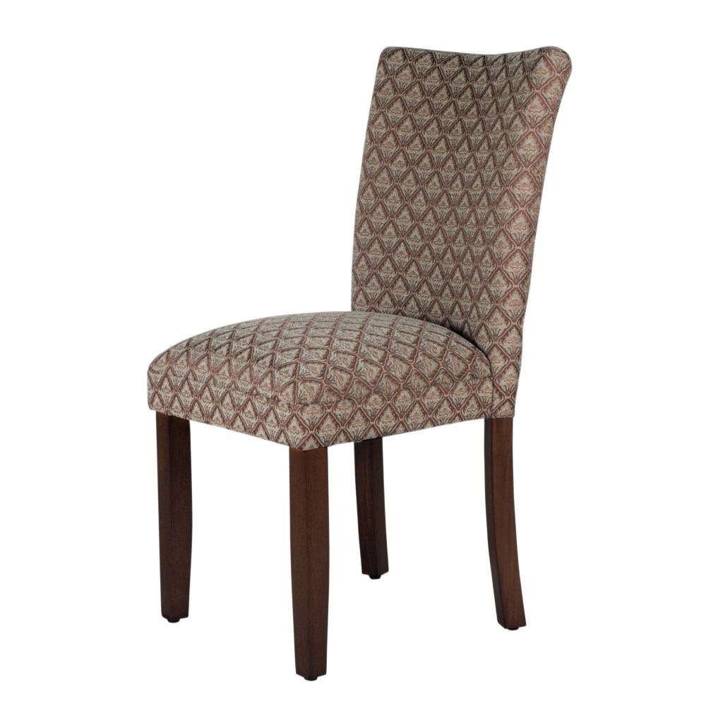 HomePop Parsons Dining Chair, Brown and Blue Fabric - Image 7