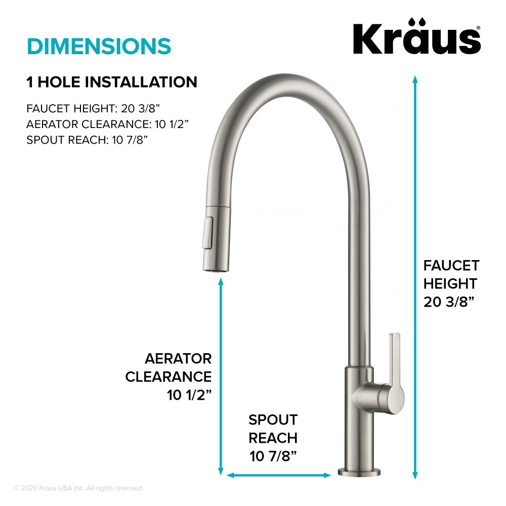 Oletto High-Arc Single Handle Pull-Down Kitchen Faucet in Spot Free Stainless Steel - Image 6