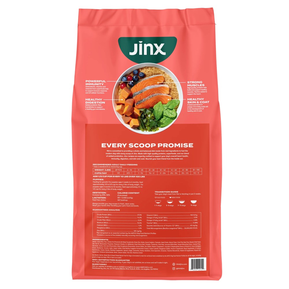 Jinx Salmon, Brown Rice, & Sweet Potato Dry Dog Food, 30lb. Bag - Image 4
