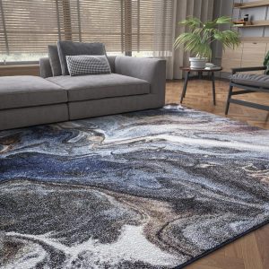 57 Modern Navy Area Rugs for Living Room Bedroom Rug Dining Room Rug Indoor Entry or Entryway Rug Kitchen Rug Alfombras para Salas 5'3" x 7'3"