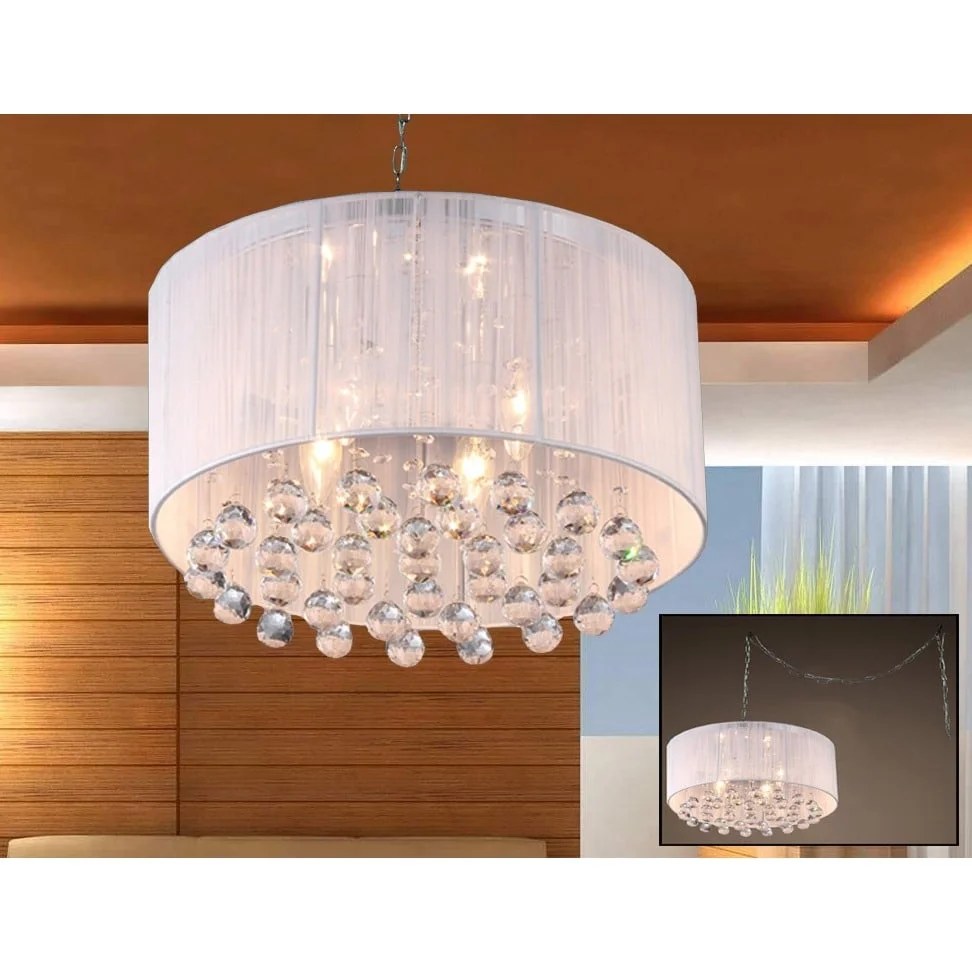 Mineya 5-light White 17-inch Chrome Swag Lamp - Image 2