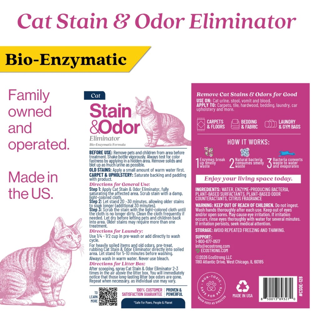 Cat Stain and Odor Remover: Enzyme Urine Odor Neutralizer - Stain Remover (32 oz and 1 Gallon) - Image 8