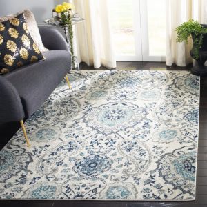 SAFAVIEH Madison Hope Floral Paisley Area Rug, Cream/Light Grey, 10" x 14"