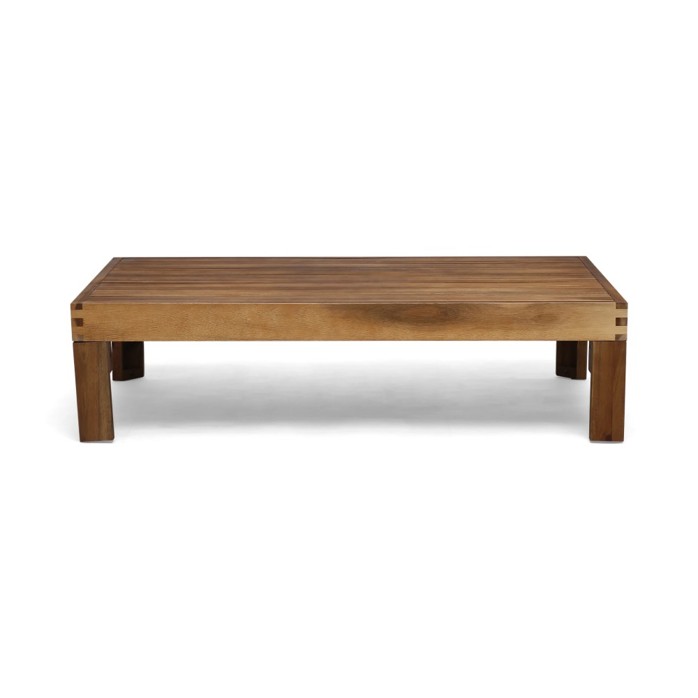 Noble House Cambridge Outdoor 5-Pc Acacia Wood Sofa Set Teak and Beige - Image 3