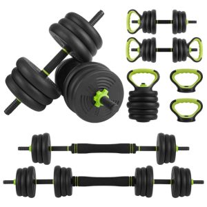 Adjustable Dumbbells Set 4 in 1 Set Barbell,  Dumbbell,  Kettlebell and Push-ups,  Non-slip Handles,  Free Weights,  For Home Gym Fitness Exercises