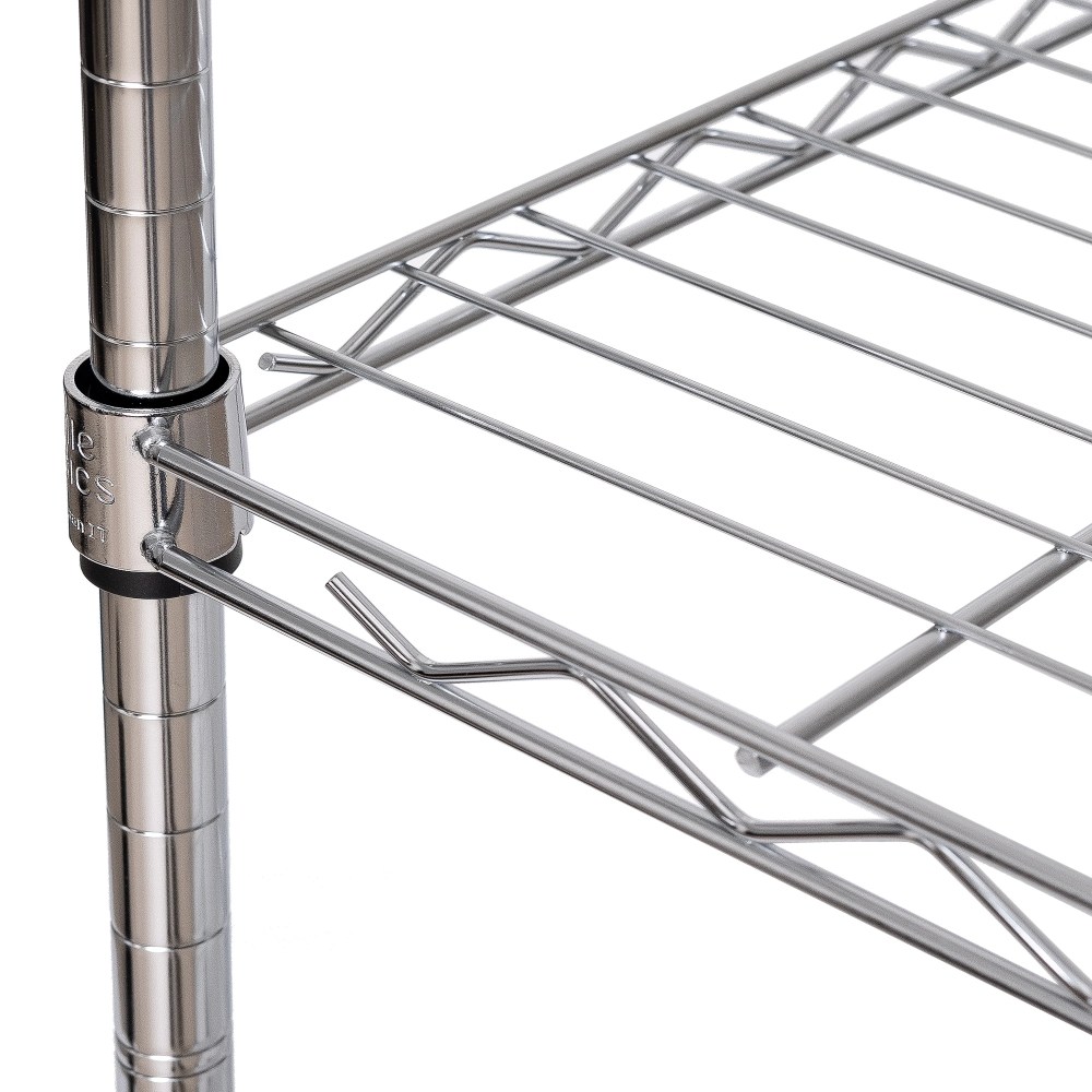 Seville Classics 5-Tier Steel Wire Shelving with Wheels, 30" W x 14" D x 60" H, Chrome Plated - Image 2