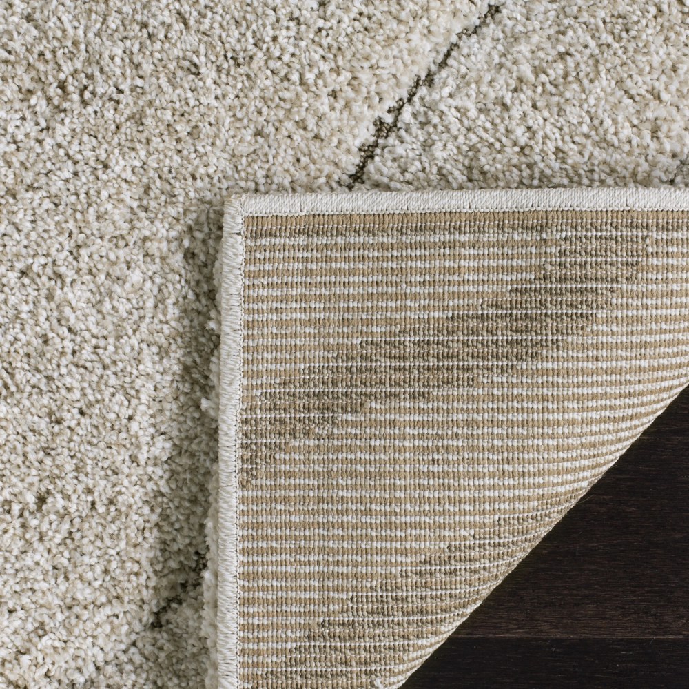 SAFAVIEH Florida Tabitha Geometric Waves Shag Area Rug, Cream/Beige, 3'3" x 5'3" - Image 3
