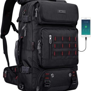 WITZMAN Carry on Travel Backpack for Men Airline Approved Convertible Nylon Duffle Backpack Luggage Bag(B682 Black)