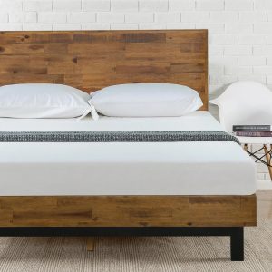 Zinus Tricia 40" Wood Platform Bed Frame with Adjustable Headboard,Queen