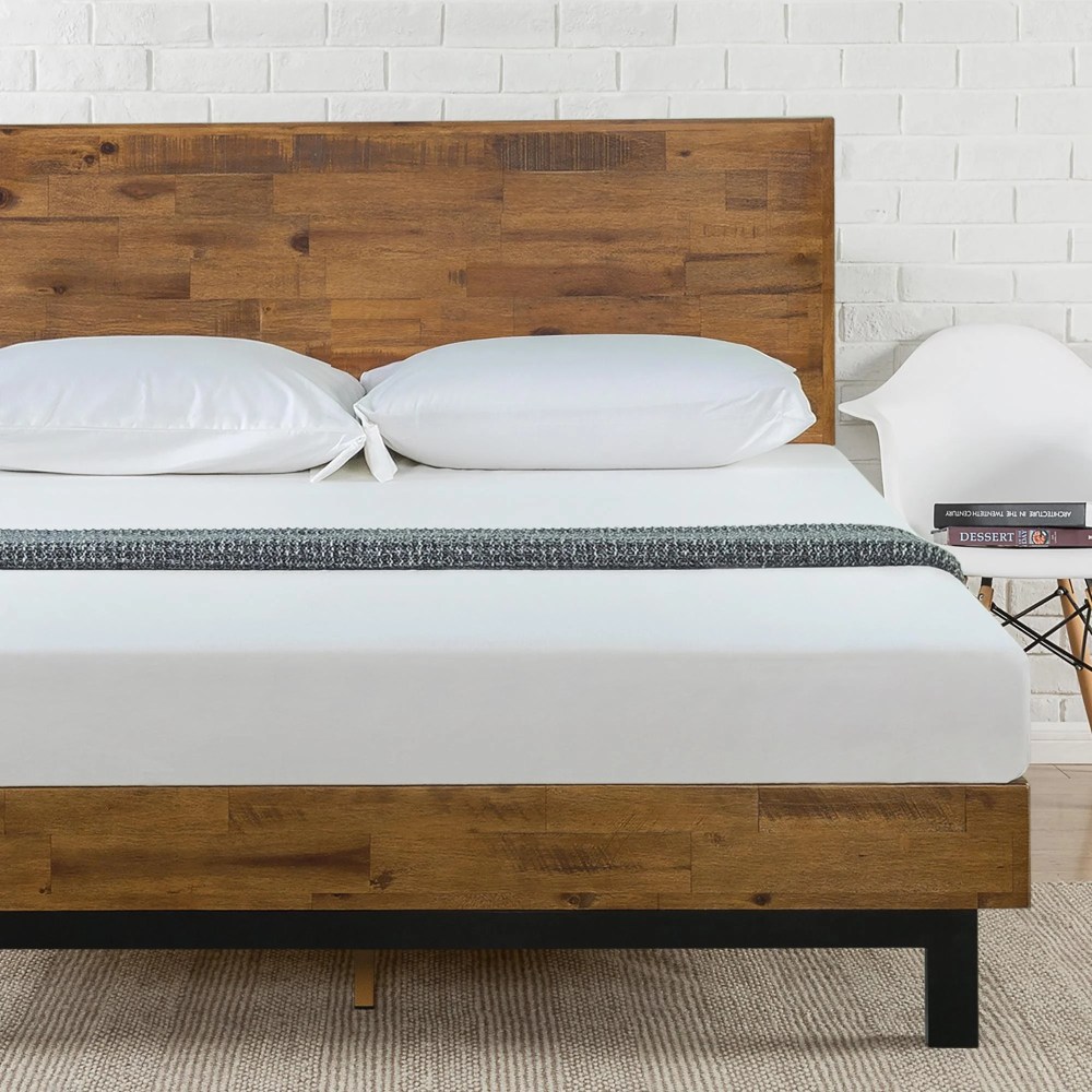 Zinus Tricia 40" Wood Platform Bed Frame with Adjustable Headboard,Queen