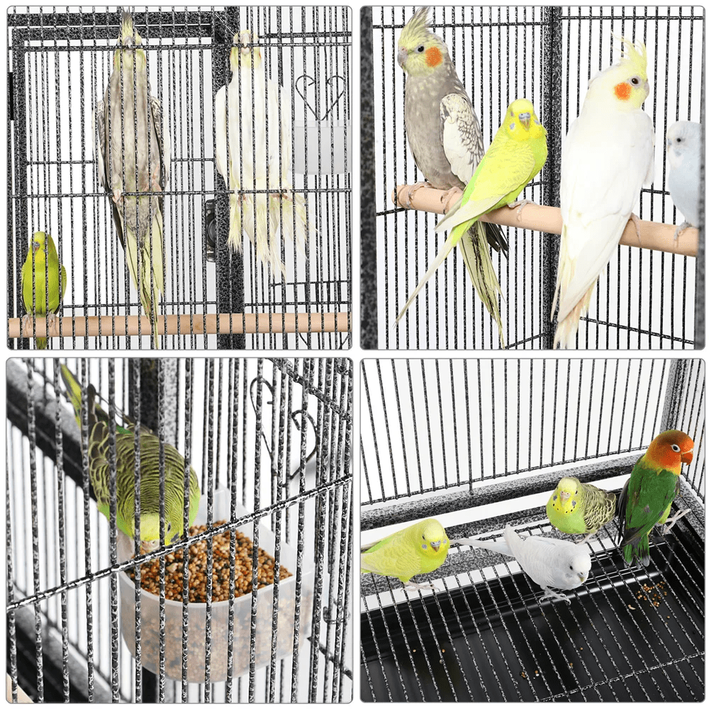 Alden Design 54"H Metal Pet Cage with Detachable Stand for Small Animal , Black - Image 9