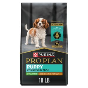 Purina Pro Plan Puppy Dry Dog Food for Small Dogs High Protein,  Real Chicken & Rice,  18 lb Bag