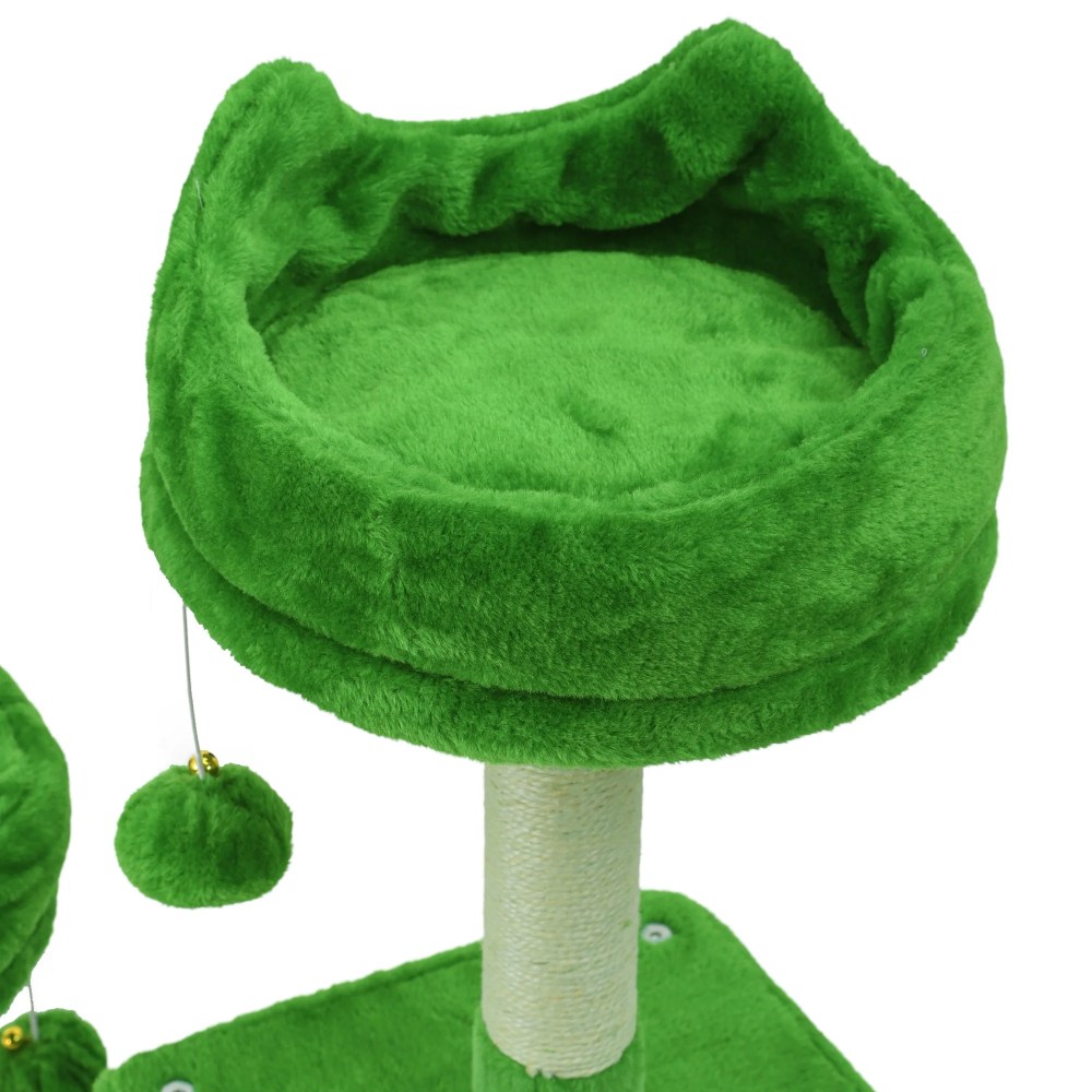 Uforic 75" Large Cat Tree Tower with Multi-Level Play Condo, Sisal Ramp, Scratching Posts & Cozy Basket Hammocks, Green - Image 10
