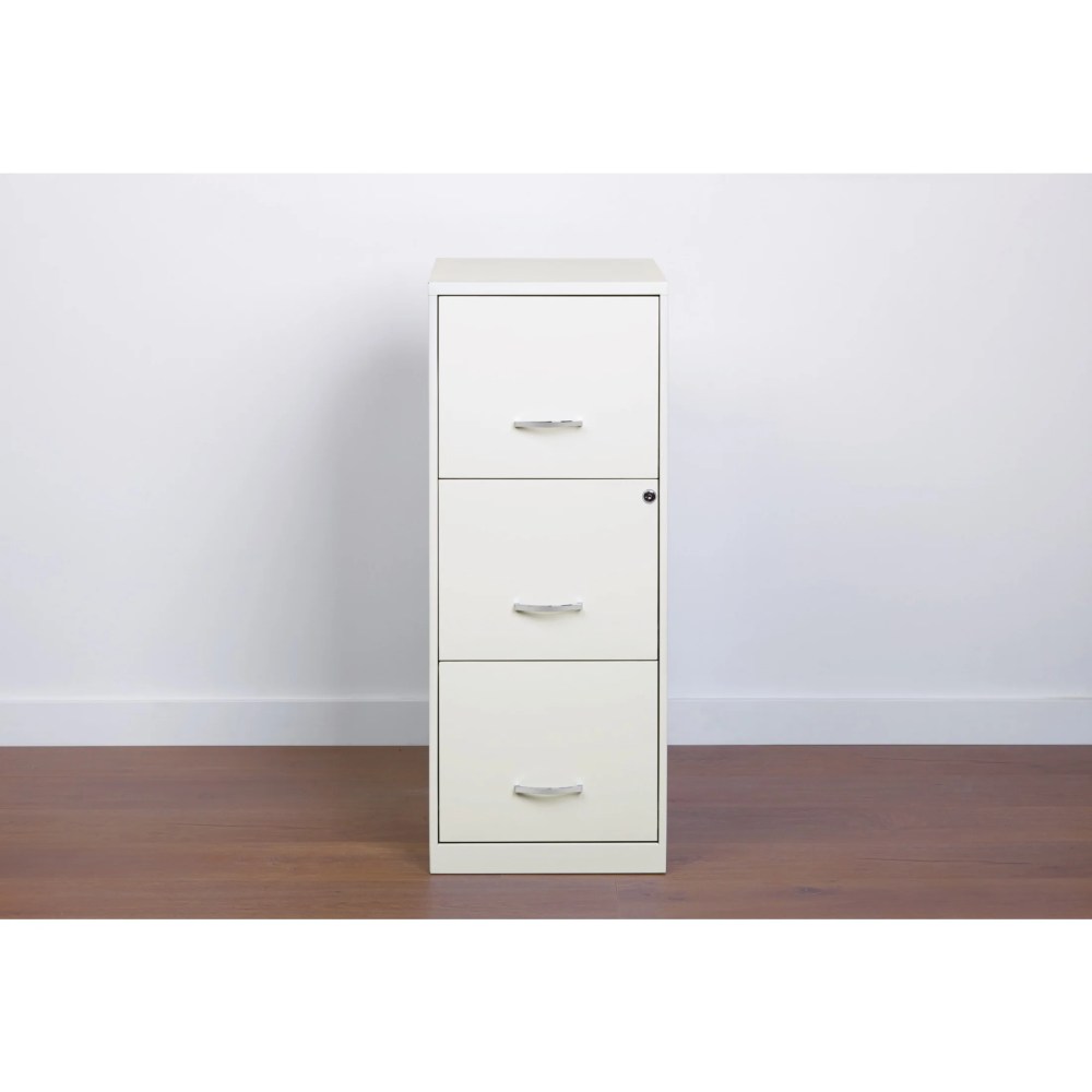 Space Solutions 18" Deep 3 Drawer Smart Letter Width Vertical File Cabinet, White - Image 8