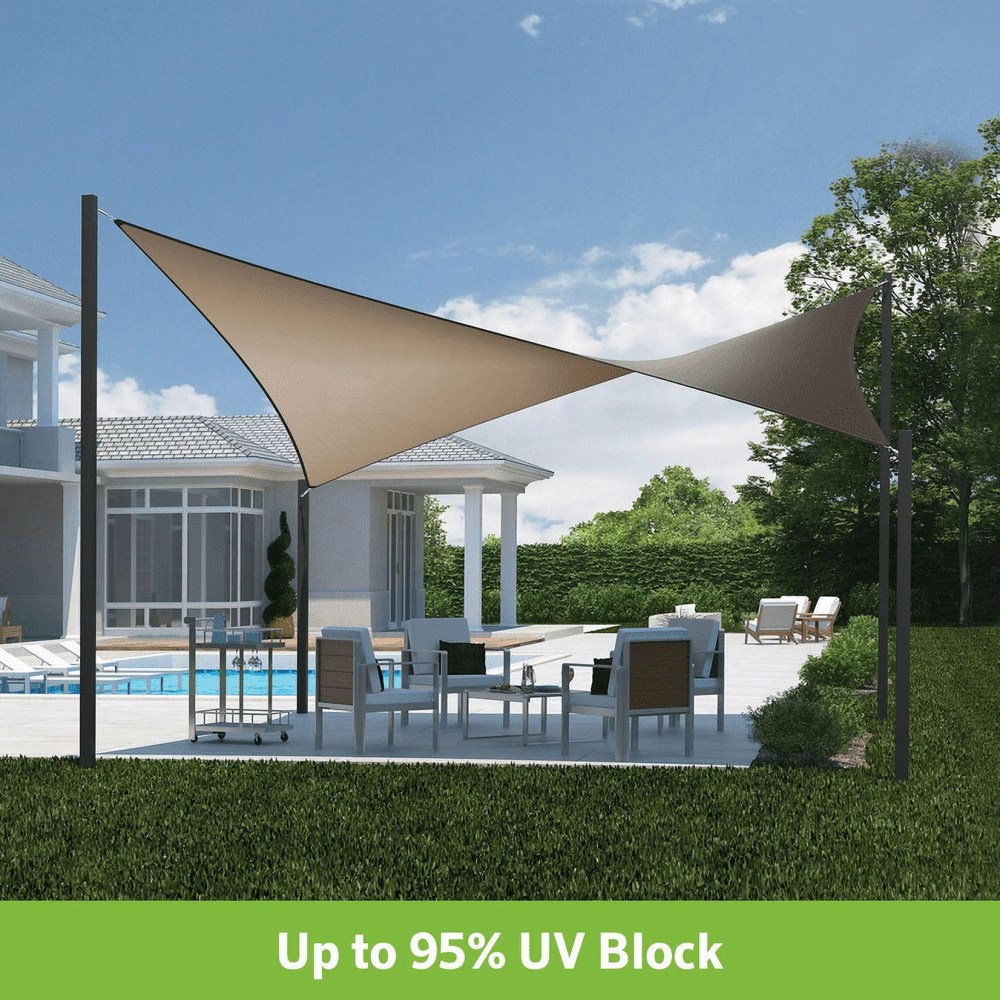 Coolaroo Outdoor DualShade Sun Sail and Hardware Kit, 95 UV Block Protection, 12" Square Cobblestone