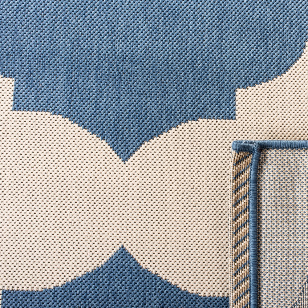 Safavieh Courtyard Elwyn Geometric Indoor/Outdoor Area Rug, Beige/Blue, 8" x 11" - Image 8