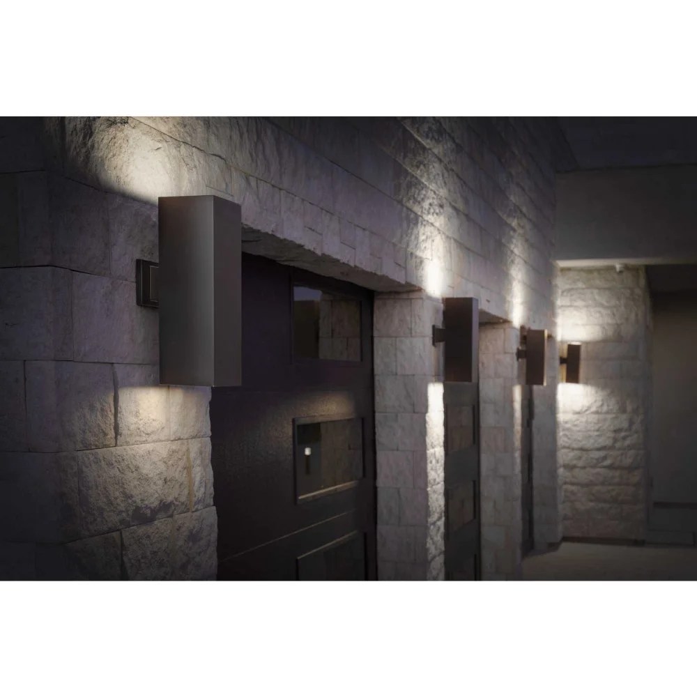 Progress Lighting, Crawford, 2-Light Outdoor Wall Light, Antique Bronze, Aluminum, 6"x18"x8.88", Damp Rated, Halogen - Image 5