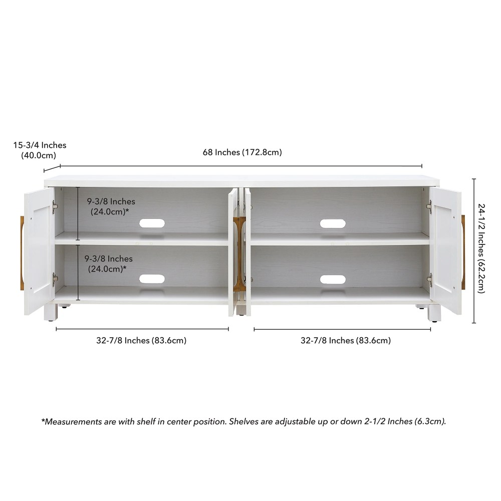 Evelyn&Zoe Chabot Rectangular TV Stand for TV's up to 75", White - Image 3