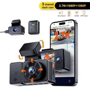 Vantrue E3 3 Channel 2.7K WiFi Dash Cam Front and Rear Inside, GPS Dash Camera 1944P1080P1080P with STARVIS IR Night Vision, Support 512GB Max