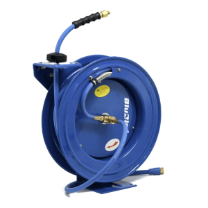 BluBird BBRHD3850 18ga. 12-Point Retractable Hose Reel w/ 3/8"X50" Air Hose