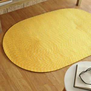 Better Trends 8" x 11" Oval Braided Rug 100 Polypropylene Durable & Stain Resistant Reversible Indoor/Outdoor Area Utility Rug, Sunsplash Collection - Yellow