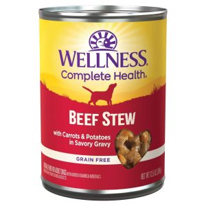 Wellness Complete Health Stew Adult Canned Wet Dog Food,  Grain Free,  Natural,  Beef Recipe,  12.5 oz,  Pack of 12 Cans