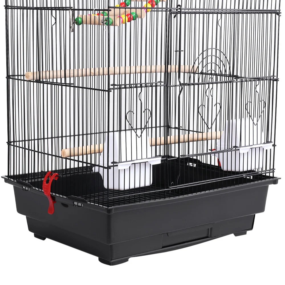 Renwick 39"H Metal Bird Cage Large Roof Top Huge House for Small Birds, Black - Image 7