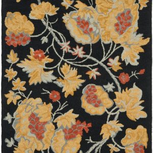 SAFAVIEH Blossom Kimmee Floral Area Rug,  Black/Multi,  5" x 8"
