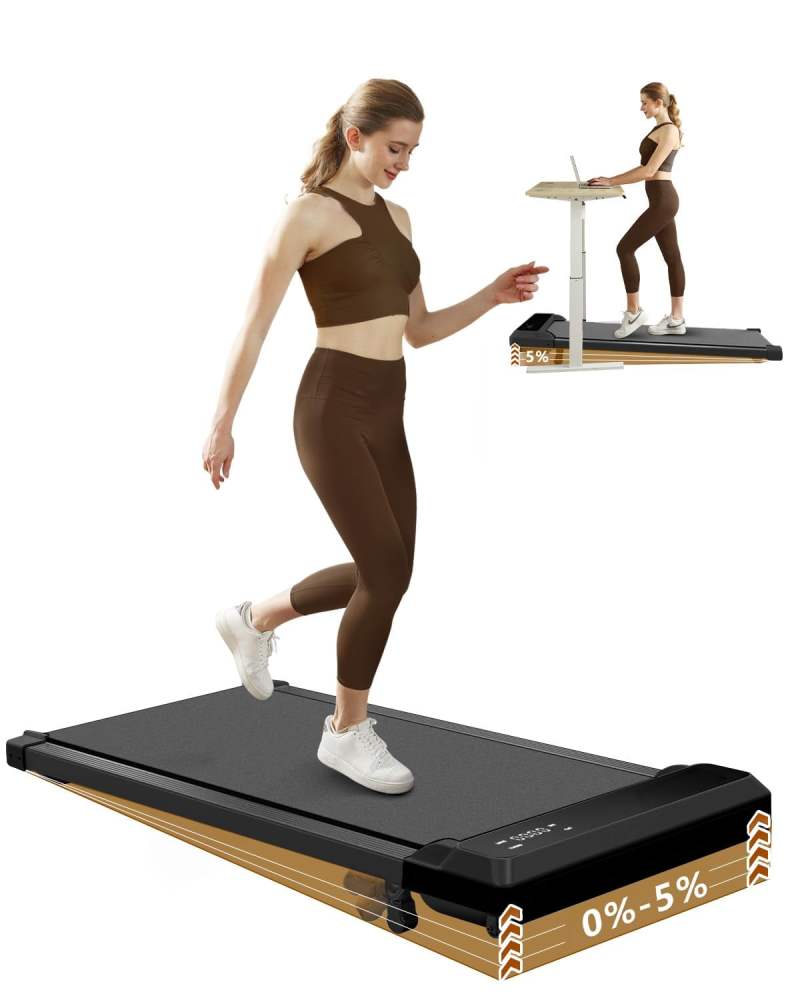 3-in-1 Walking Pad Treadmill with Incline, 2.5 HP Under Desk Portable Treadmill for Home Office, 265 LBS Capacity for Walking and Jogging, Compact with Remote Control