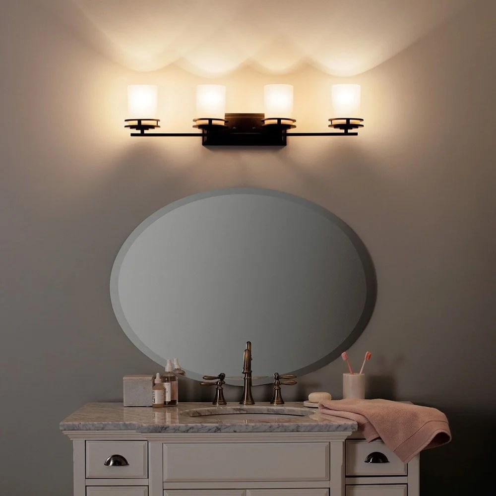 5079CH Kichler Lighting Hendrik - 4 light Bath Fixture - with Soft Contemporary inspirations - 7.75 inches tall by 33.75 inches wide-Chrome Finish - Image 5