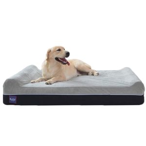 Laifug Orthopedic Memory Foam Dog Bed, Jumbo Size with Waterproof Liner & Washable Cover, Gray
