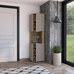 Boahaus Colchester Bar Cabinet, Macadamia / Taupe,