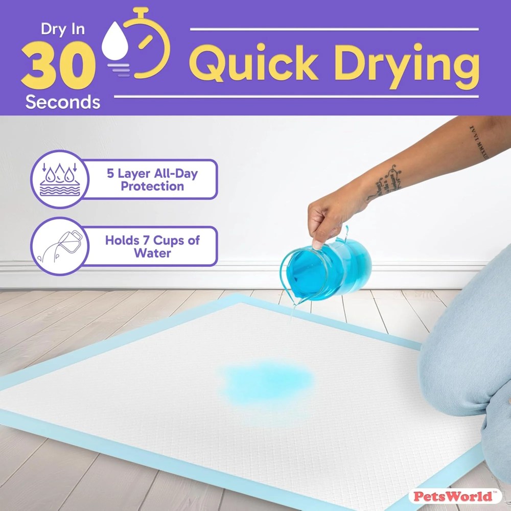 Gigantic Dog Training Pads, 36 in x 36 in, 150-Count, Disposable, Ultra-Absorbent, Heavy-Duty - Image 2