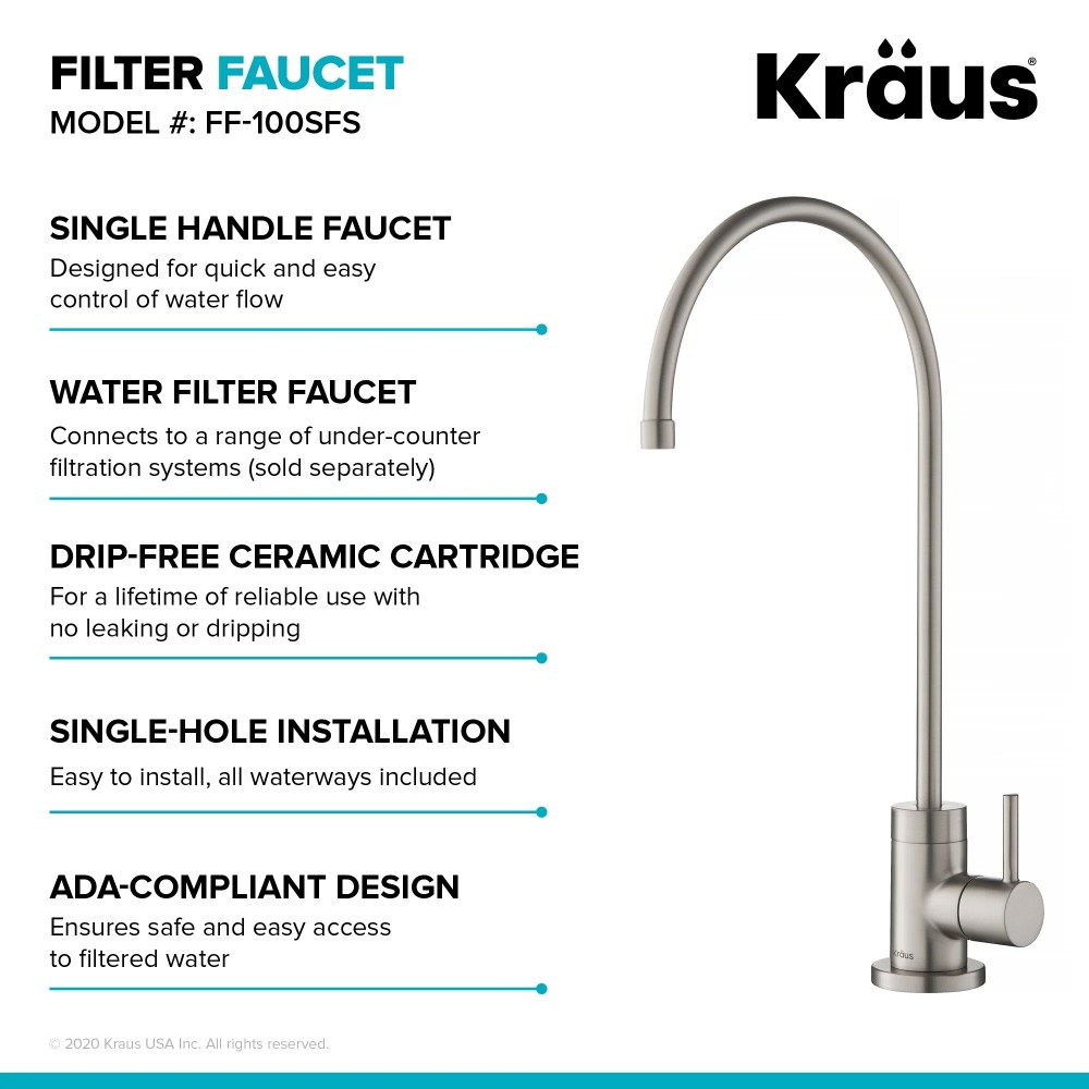 Purita 100 Lead-Free Kitchen Water Filter Faucet in Spot Free Stainless Steel - Image 8