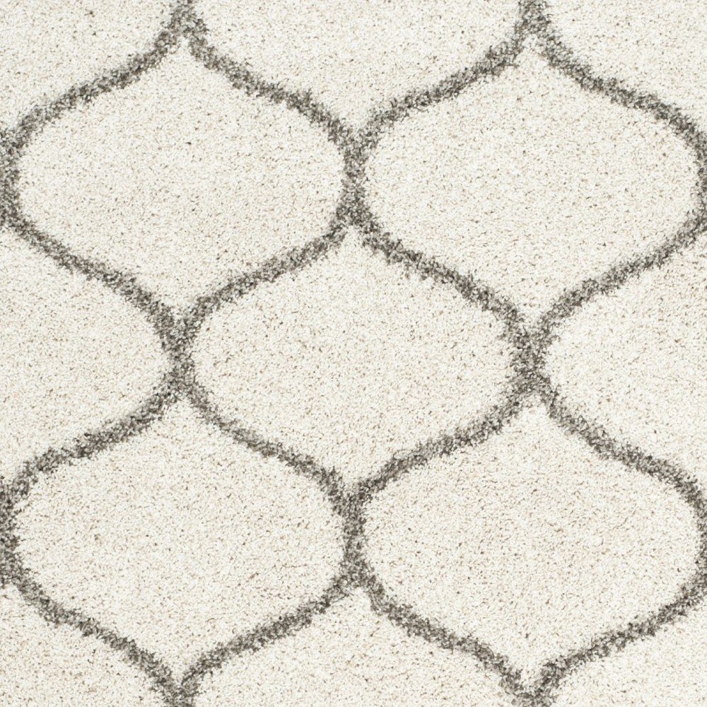 SAFAVIEH Hudson Arline Geometric Shag Area Rug, Ivory/Grey, 9" x 9" Square - Image 4