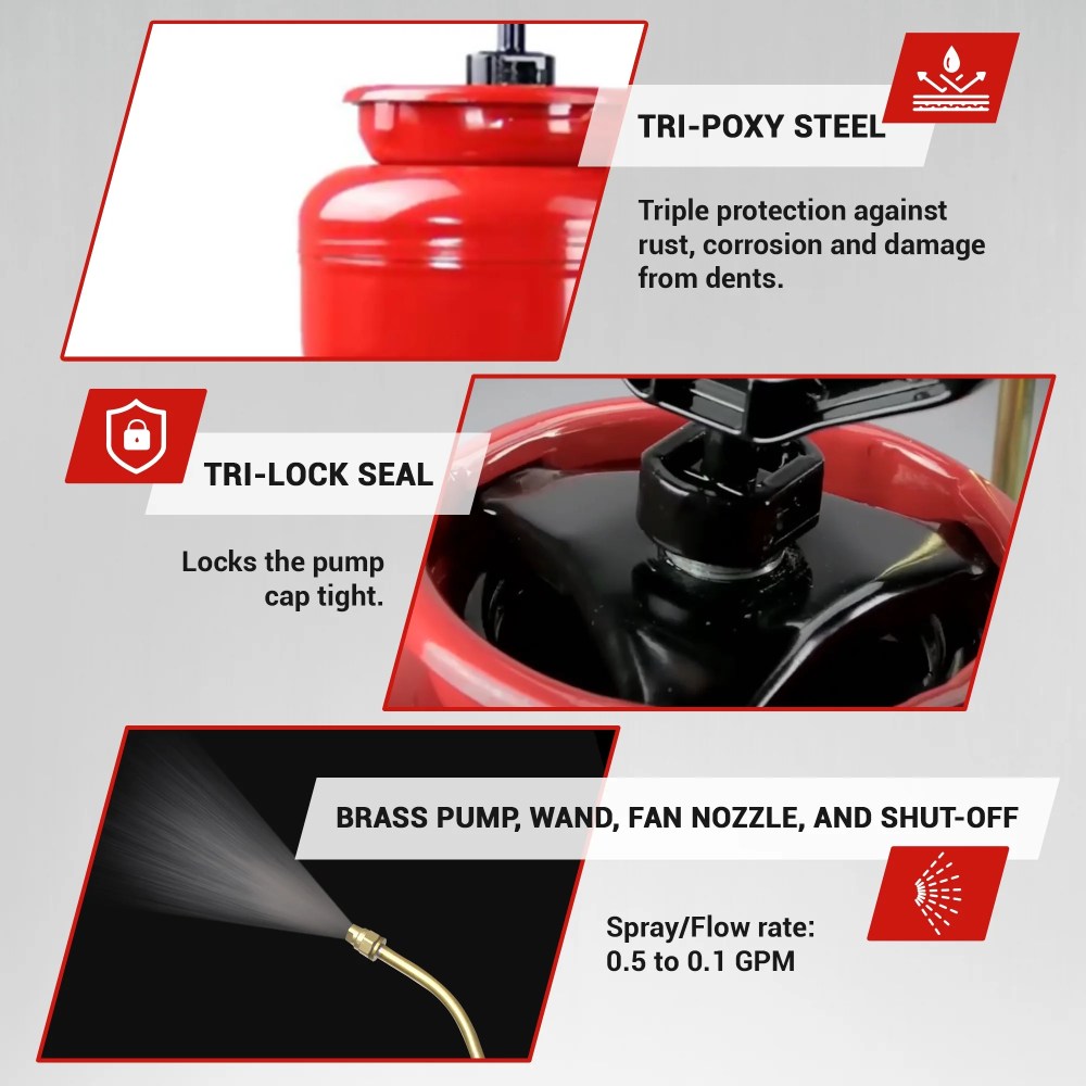 Chapin 1949 3.5 Gallon Tri-Poxy Industrial Open Head Sprayer for Professional Concrete Applications with All Brass Components, Red - Image 10