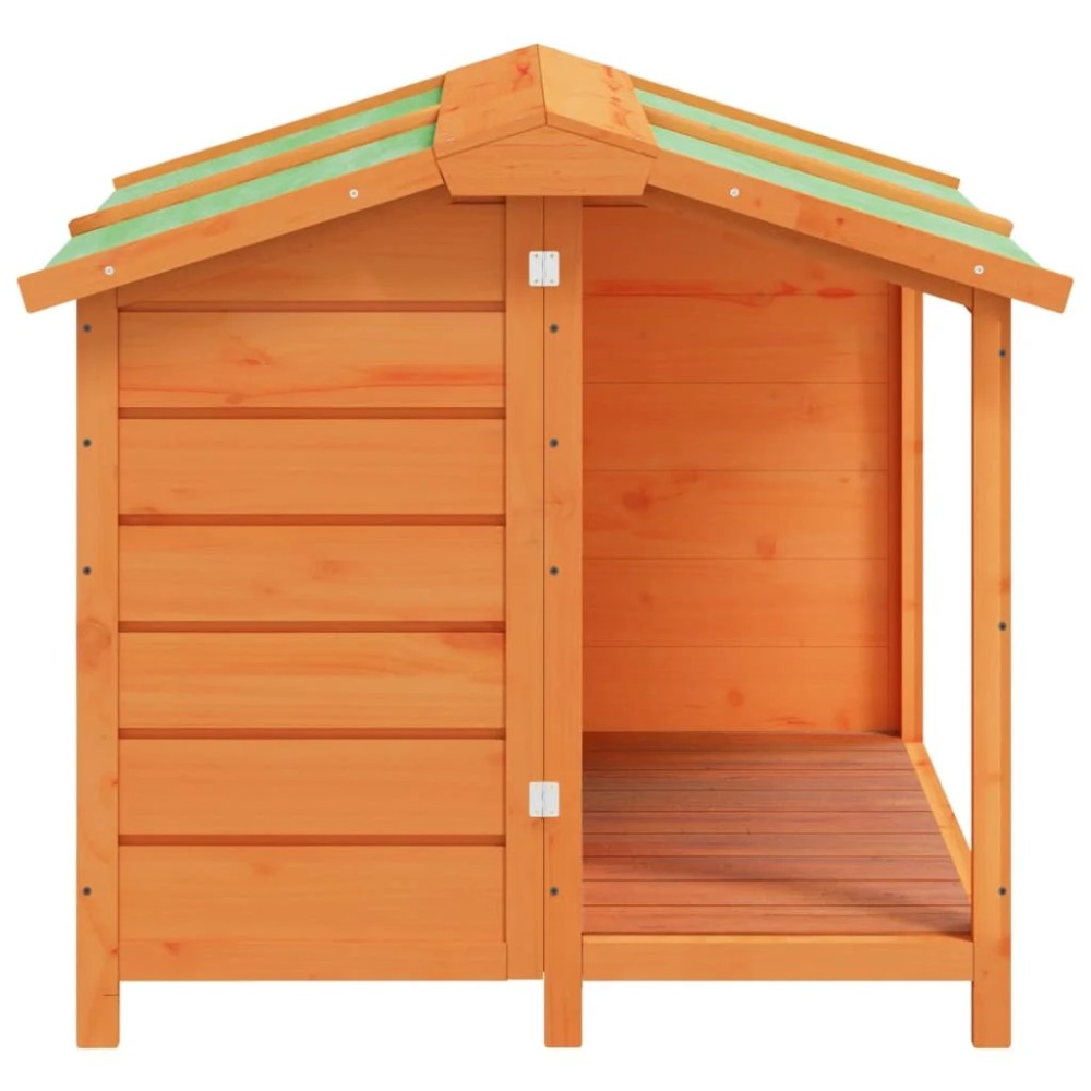 vidaXL Dog Kennel Brown 37.8"x34.3"x31.7" Solid Wood Pine - Image 5