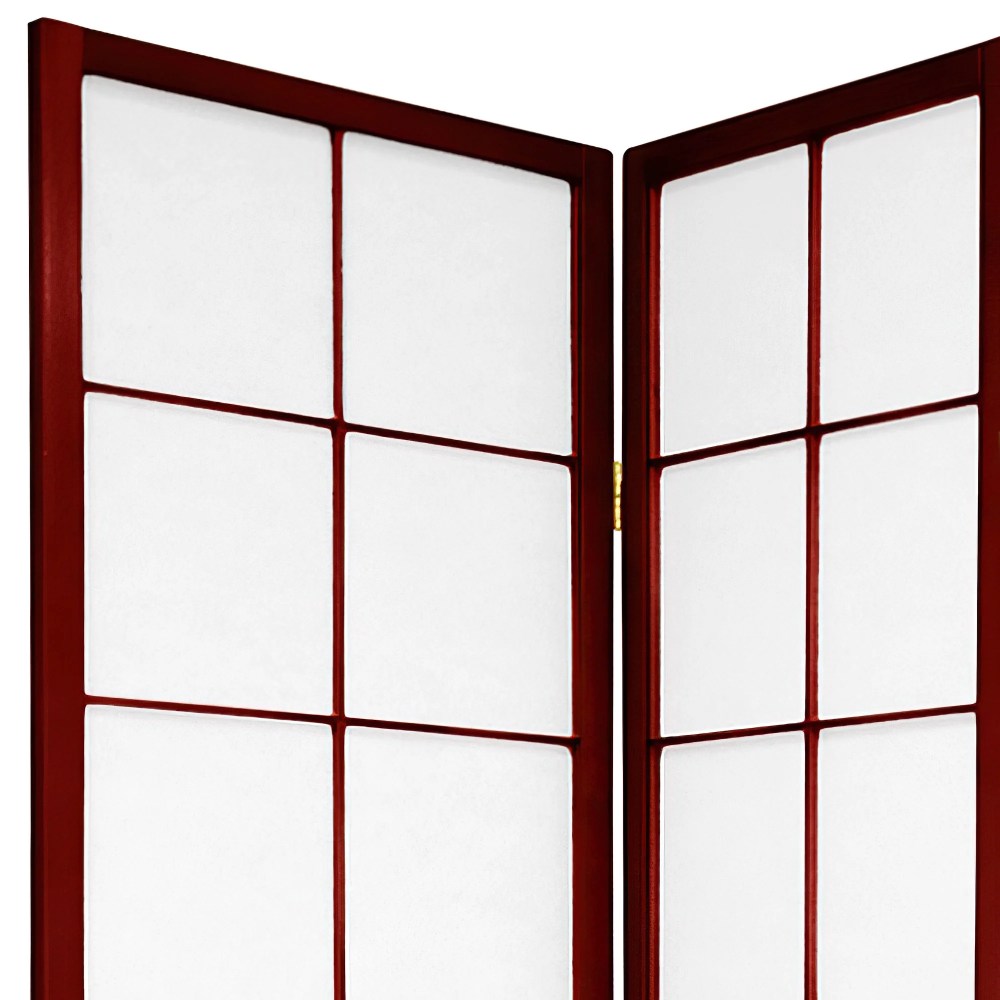 Oriental Furniture 6 ft. Tall Zen Shoji Screen - Rosewood - 3 Panel - Image 2