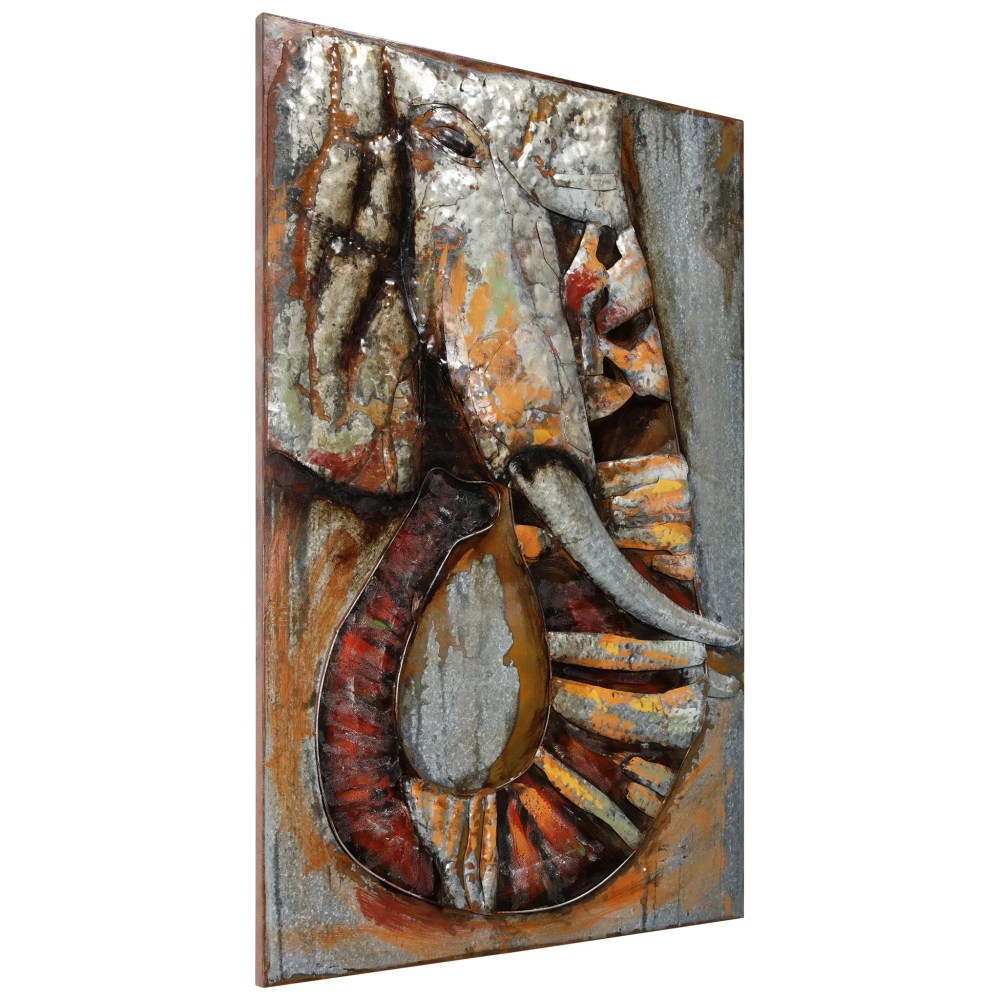 Empire Art Direct Elephant Hand Painted 3D Metal Wall Art, 60" x 40" x 2.8", Ready to Hang - Image 8