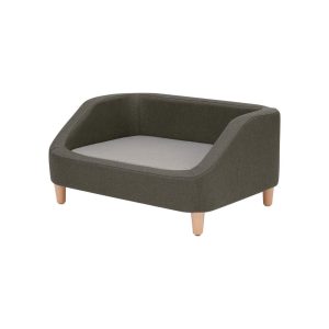 Teamson Pets Bennett Linen Sofa Dog Bed for Pets Up to 66 lbs,  Gray