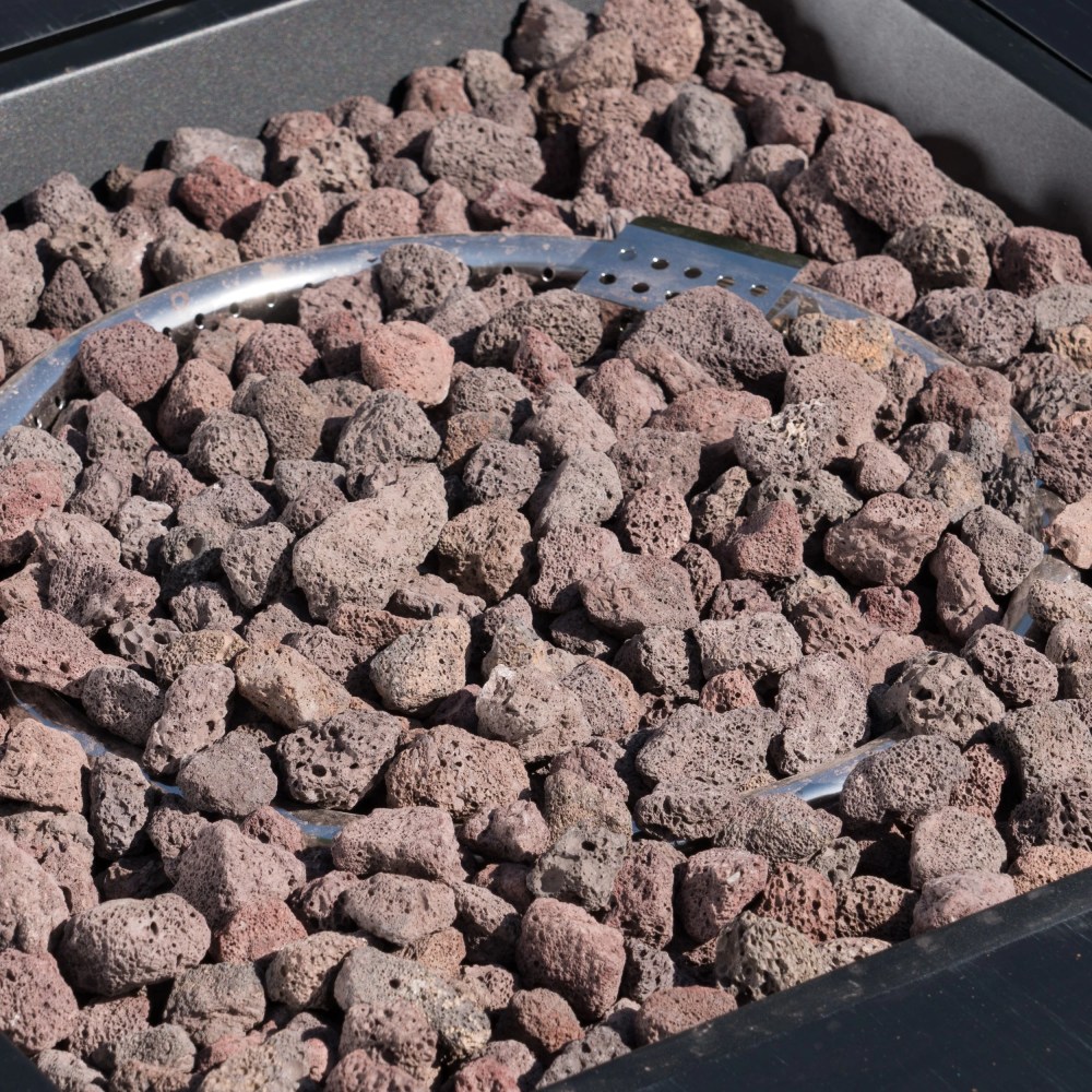 Outdoor Iron 40 Inch Square Fire Pit - 50, 000 BTU, Dark Grey - Image 4