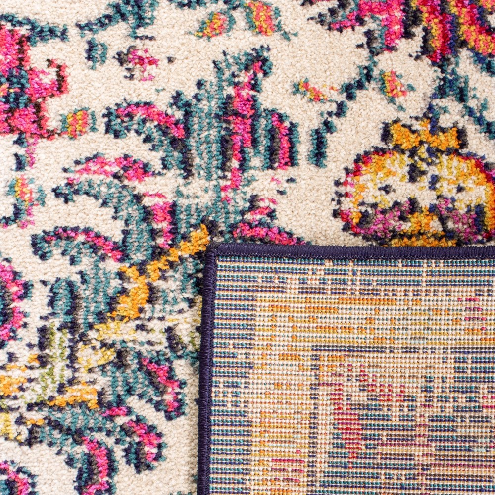 SAFAVIEH Madison Joandra Vintage Floral Area Rug, Ivory/Orange, 5'3" x 7'6" - Image 9