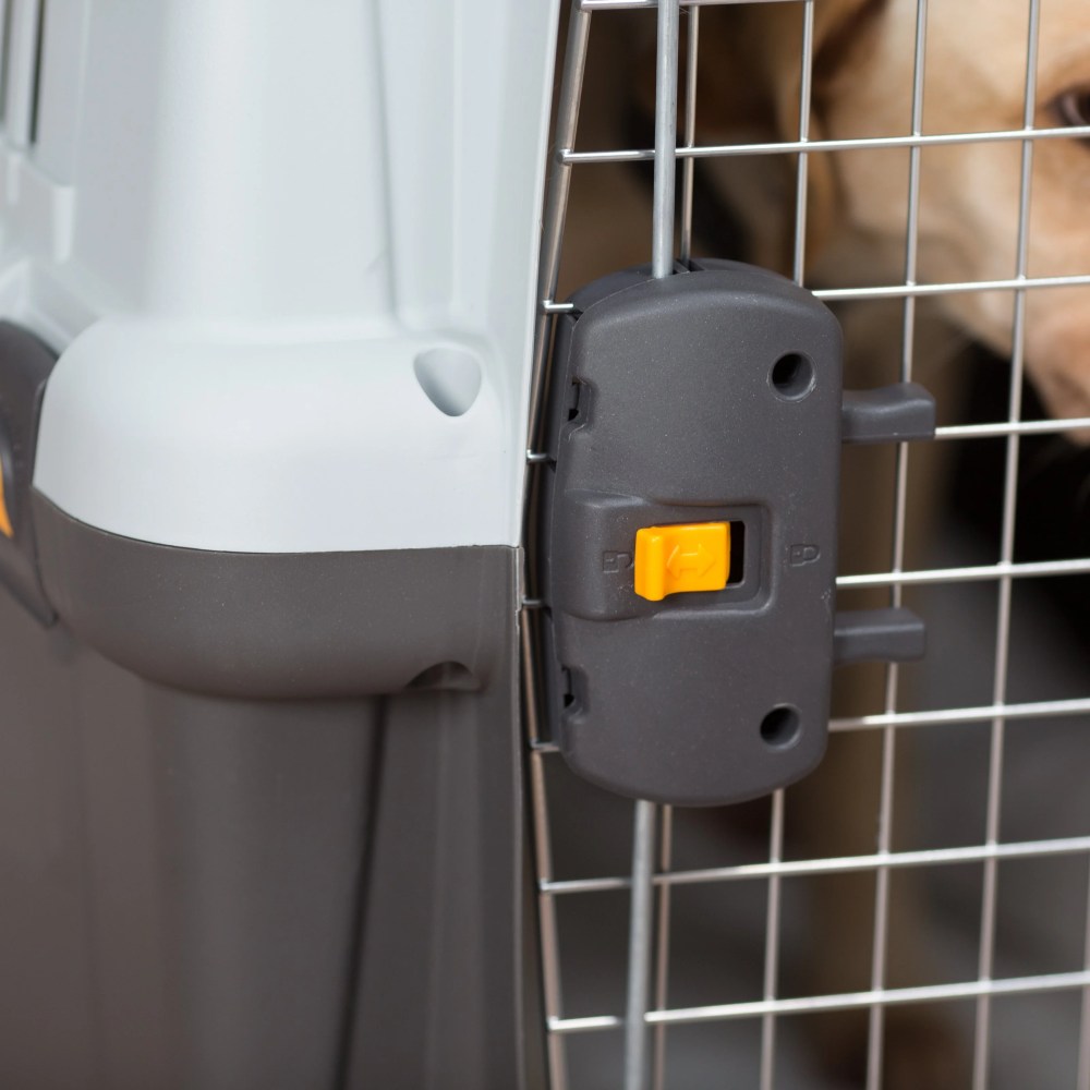 MidWest Homes for Pets Large Skudo Plastic Pet Carrier with Metal Grid Door, Gray, 25 lb Limit - Image 3