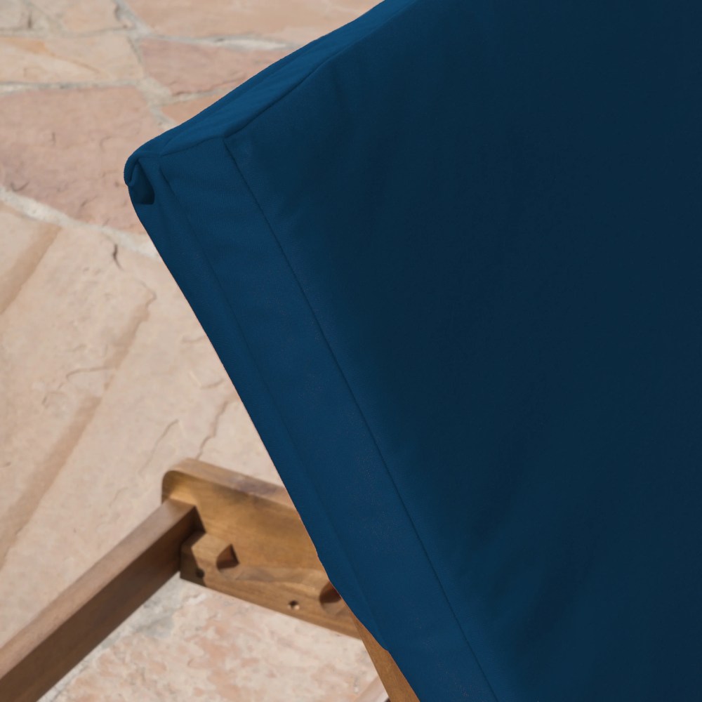 Lilyana Outdoor Water Resistant Chaise Lounge Cushion, Set of 2, Blue - Image 4
