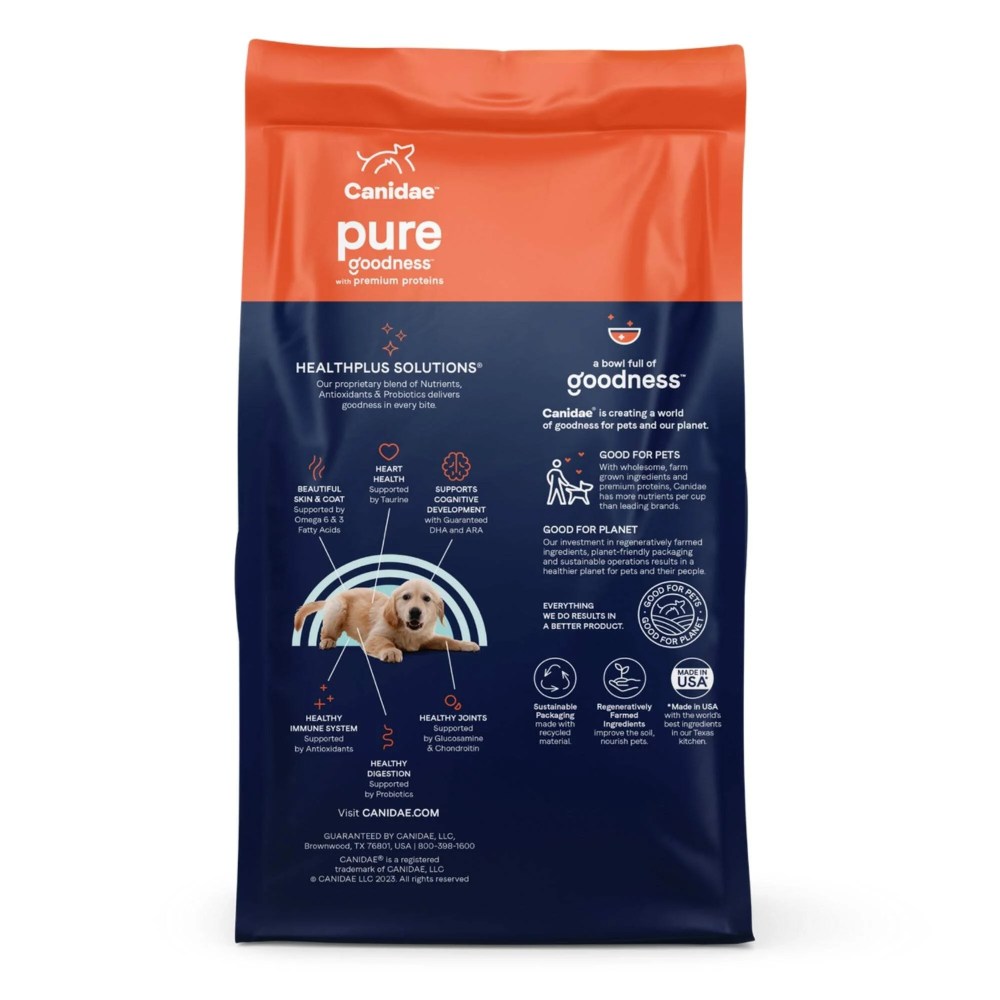 Canidae 102757 4 lbs Pure Goodness Grain Free Real Salmon & Sweet Potato Recipe Dry Puppy Food - 6 Count - Image 2